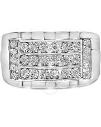 Haus of Brilliance - 925 Sterling 1/4 Cttw Diamond Three Row Channel Band Ring (I-J Color, I3 Clarity) - Lyst