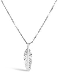 Haus of Brilliance - 14K Diamond Accent Feather Pendant Necklace - Lyst