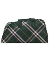 Burberry - Check Pattern Large Shield Duffle Bag - Lyst