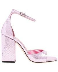 Paris Texas - Fiona Embossed Leather Sandals - Lyst