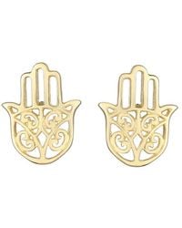 Tresorra - 14K Hamsa Stud Earrings - Lyst