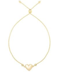 Kylie Harper - Ladies 14K Petite Puffed Heart Adjustable Bracelet - Lyst