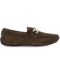 Ferragamo - Salvatore Muschio Driver With Gancini Ornament, Size 8 - Lyst