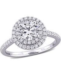 Created Forever - 1 3/8Ct Tdw Lab-Created Diamond Halo Engagement Ring - Lyst