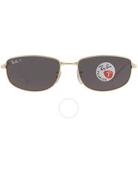 Ray-Ban - Polarized Black Irregular Sunglasses Rb3732 001/48 56 - Lyst