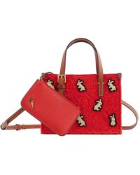 Tory Burch - Rabbit T Monogram Embroidered Tote - Lyst