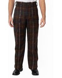 Burberry - Check Virgin Wool Zip Trousers, Brand Size 50 Waist - Lyst