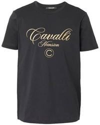 Roberto Cavalli - Logo-Embroidered Cotton T-Shirt - Lyst