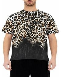 Roberto Cavalli - Leopard Print Cotton T-Shirt - Lyst