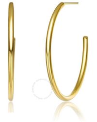 Rachel Glauber - 14k Gold Plated Large Open Hoop Earrings - Lyst