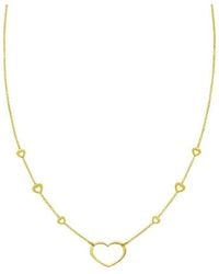 Tresorra - 14K Open Heart Station Necklace - Lyst