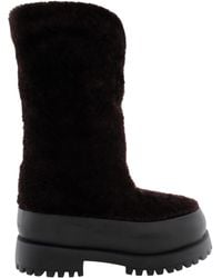Ferragamo - Deena Fur Platform Boots - Lyst