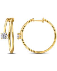 Created Forever - 1 3/8 Ct Lab Grown Diamond Tw Hoop Earrings 14K - Lyst