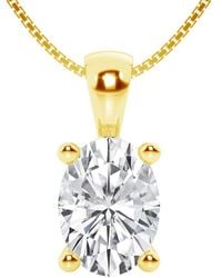Brilliant Diamond - 1/2 Carat Oval Lab Grown Diamond Solitaire Pendant Necklace - Lyst