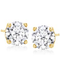 Brilliant Diamond - 3.50 Carat Round Cut Lab Grown Diamond Stud Earrings - Lyst