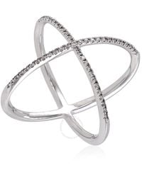 Diamanti Per Tutti - Silver-tone Cross-over Ring - Lyst