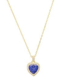 Kylie Harper - 14K Over Heart-Cut Tanzanite Cz Halo Pendant - Lyst