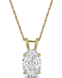 Created Forever - 2Ct Tw Oval-Cut Lab Grown Diamond Solitaire Pendant With Chain - Lyst
