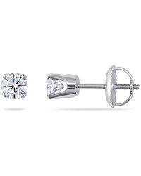 Amour - 1/2 Ct Tw Diamond Stud Earrings With Screwback - Lyst