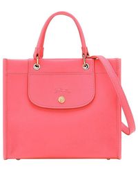 Longchamp - Small Cabas Handbag With Embossed Logo On The Front And Adjustable And Removable Shoulder Strap - Lyst