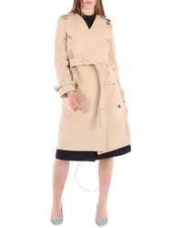 Burberry - Soft Fawn Wool Cashmere V-neck Double-breasted Trench Coat - Lyst