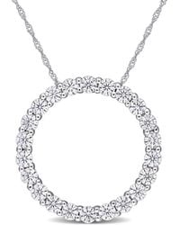 Amour - 2 1/5 Ct Dew Created Moissanite Circle Pendant With Chain - Lyst