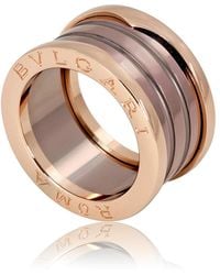 BVLGARI - B.Zero1 Roma 18K Rose And Bronze Ceramic 4-Band Ring, Size 5.5 - Lyst