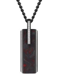 Robert Alton - 1/10Ctw Diamond Stainless Steel With Finish & Forged Carbon Fiber Pendant - Lyst