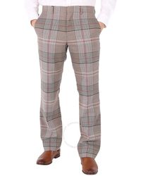 Burberry - Wool Check Tailored Trousers - Lyst