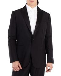 Versace - Satin-Trim Single-Breasted Blazer, Brand Size 50 (Us - Lyst