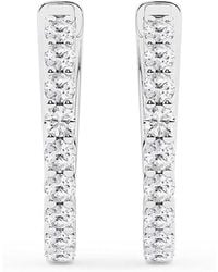 Brilliant Diamond - 1.0 Carat Round Lab Grown Diamond Single Row Hoop Earrings - Lyst