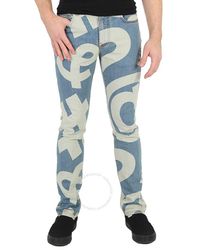 Moschino - Symbols Logo Print Denim Jeans - Lyst
