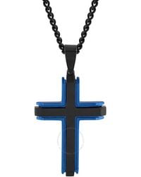 Robert Alton - Stainless Steel And Cross Necklace - Lyst