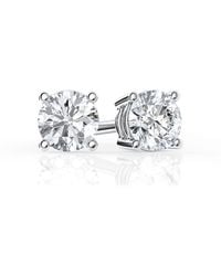 Brilliant Diamond - 1 1/2 Carat Round Lab Grown Diamond Stud Earrings - Lyst