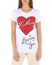 Philipp Plein - Crystal Heart Printed Cotton Jersey T-shirt - Lyst