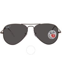 Ray-Ban - Aviator Metal Ii Polarized Black Aviator Unisex Sunglasses  004/48 55 - Lyst