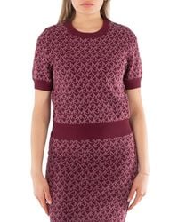 Michael Kors - Logo Jacquard Short Sleeve Sweater - Lyst