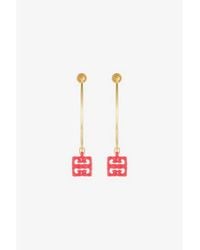Givenchy - 4G Liquid Golden Color L Hoops Earrings_Coral - Lyst