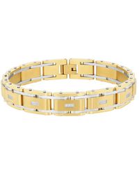 Robert Alton - 1/10Ctw Diamond Stainless Steel With Finish Link Bracelet - Lyst
