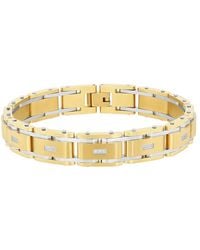 Robert Alton - 1/10Ctw Diamond Stainless Steel With Finish Link Bracelet - Lyst