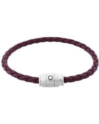 Montblanc - Meisterstuck Woven Leather Bracelet - Lyst