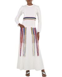 Chloé - Ladies Iconic Milk Crochet-Detail Long Dress, Brand Size 34 (Us - Lyst
