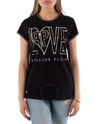 Philipp Plein - Love Crystal Logo Cotton T-shirt - Lyst