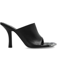 Burberry - 80Mm Duck High Leather Sandals, Brand Size 36 Us - Lyst