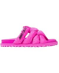 Jimmy Choo - Kes Moire Fabric Flat Sandals, Brand Size 34.5 Us - Lyst