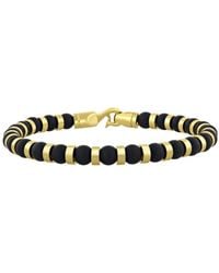 Robert Alton - Stainless Steel With Finish Onyx Bead Bracelet - Lyst