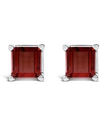Haus of Brilliance - 14K 5X5Mm Princess Cut Garnet Solitaire Stud Earrings - Lyst