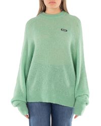 ROTATE BIRGER CHRISTENSEN - Ladies Grayed Jade Light Knit Logo Sweater - Lyst