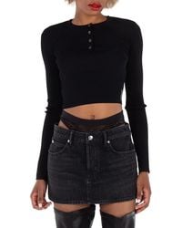 T By Alexander Wang - Ribbed-Knit Double Layer Top - Lyst