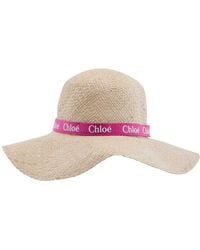 Chloé - Raffia Logo-Print Wide Brim Sun Hat - Lyst